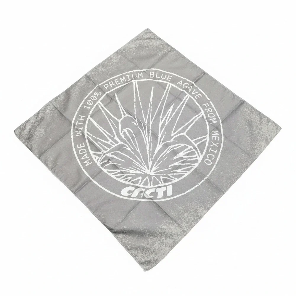 Travis Scott‎ CACTI Agave Bandana Gray Silver Logo Scarf Travis Scott Merch Rare